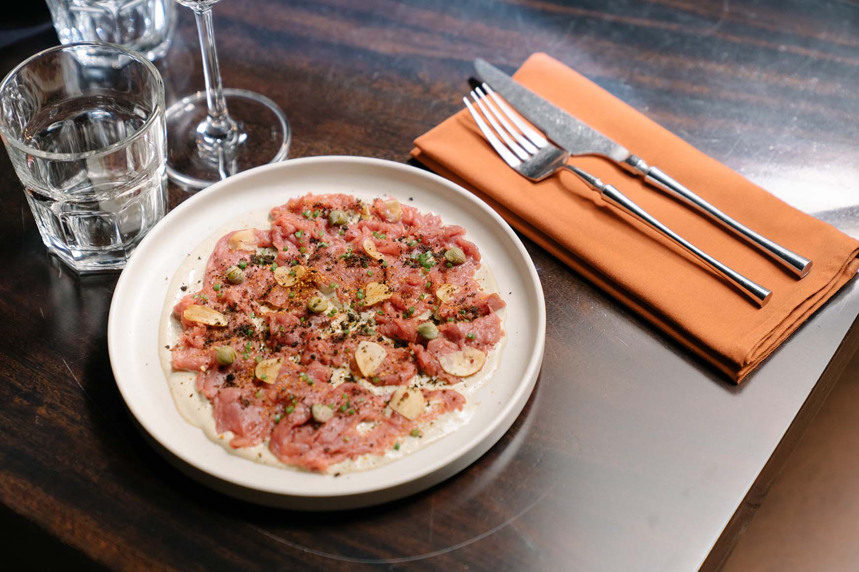 ANGUS VEAL CARPACCIO, TONNATO DRESSING